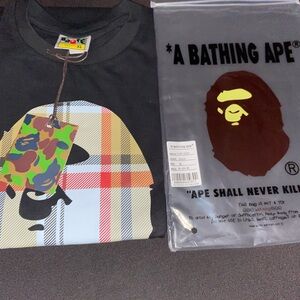 Bape Black and Multicolor Short Sleeve Tee